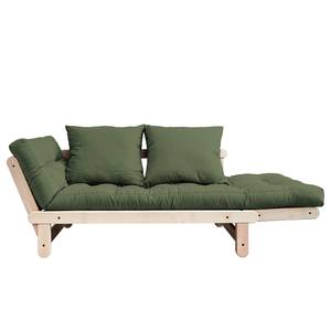 Canapé convertible Beat I Coton - Vert vieilli - Beige