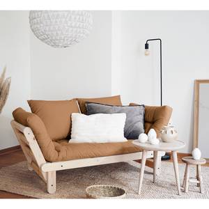 Schlafsofa Beat I Baumwolle - Mittelbraun - Beige