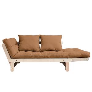 Schlafsofa Beat I Baumwolle - Mittelbraun - Beige