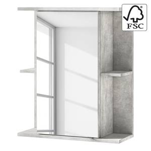 Spiegelschrank Worland Ohne Beleuchtung - Weiß / Beton Dekor