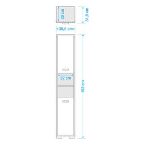 Hoge kast Worland Wit/Concrete look