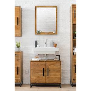 Set di mobili da bagno Woodson II (2) Acacia Massello / Ferro - Acacia Marrone chiaro