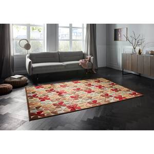 Kurzflorteppich Ailette Viskose - Braun / Rot - 120 x 170 cm