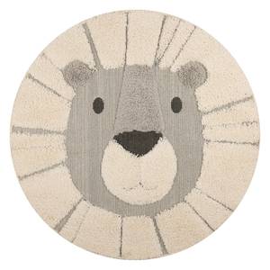 Tapis enfant Lion Lucky Fibres synthétiques - Crème / Gris