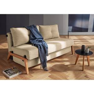 Slaapbank Cubed nylon - Stof Linen: 612 Sand Grey - Breedte: 148 cm - Lichte eikenhouten