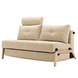 Schlafsofa Cubed Nylon - Stoff Linen: 612 Sand Grey - Breite: 148 cm - Eiche Hell