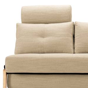 Schlafsofa Cubed Nylon - Stoff Linen: 612 Sand Grey - Breite: 148 cm - Eiche Hell