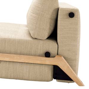 Schlafsofa Cubed Nylon - Stoff Linen: 612 Sand Grey - Breite: 148 cm - Eiche Hell