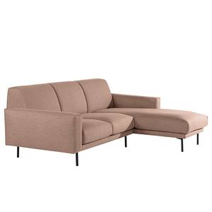 Ecksofa Medan Webstoff - Mauve - Longchair davorstehend rechts