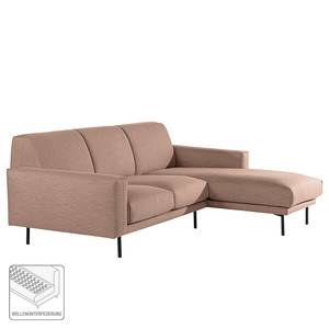 Ecksofa Medan Webstoff - Mauve - Longchair davorstehend rechts