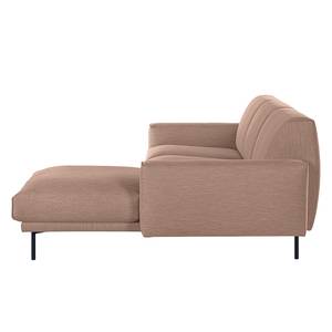 Ecksofa Medan Webstoff - Mauve - Longchair davorstehend rechts