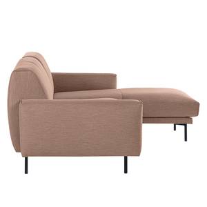 Ecksofa Medan Webstoff - Mauve - Longchair davorstehend rechts