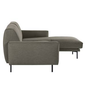 Ecksofa Medan Webstoff - Grau - Longchair davorstehend rechts