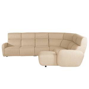 Ecksofa Mezin I Samt - Webstoff Meara: Beige