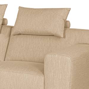 Hoekbank Manot I geweven stof - Beige - Longchair vooraanzicht links - Geen functie