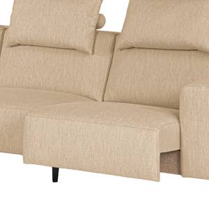 Ecksofa Manot I Webstoff - Beige - Longchair davorstehend links - Sitztiefenverstellung