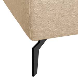 Ecksofa Manot I Webstoff - Beige - Longchair davorstehend links - Sitztiefenverstellung