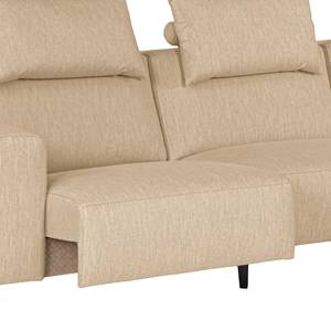 Ecksofa Manot II Webstoff - Beige - Ottomane davorstehend rechts - Sitztiefenverstellung