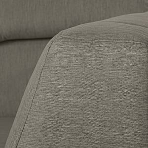 Canapé d’angle Manot II Tissu - Gris - Méridienne longue à droite (vue de face) - Avec réglage de la profondeur d'assise