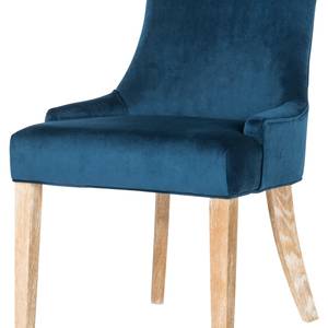 Gestoffeerde stoelen Lester III (2 stuk) fluweel/massief berkenhout - kobaltblauw/berkenhout