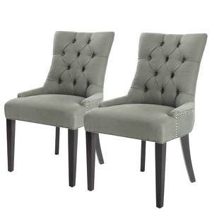 Gestoffeerde stoelen Ashley I (2 stuk) linnen/massief berkenhout - aardekleurig/espressokleurig