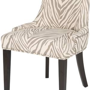 Chaises capitonnées Lester V (lot de 2) Tissu / Bouleau massif - Gris zébré / Expresso