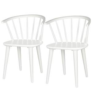 Chaises Gaia (lot de 2) Hévéa massif - Blanc