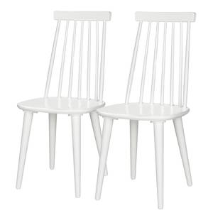 Chaises Cabrera (lot de 2) Hévéa massif - Blanc