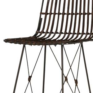 Barstoelen Campania (set van 2) rotan/metaal - Zwart