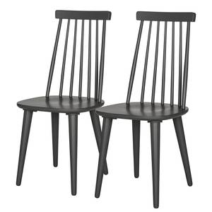 Chaises Cabrera (lot de 2) Hévéa massif - Gris