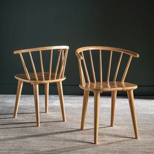 Chaises Gaia (lot de 2) Hévéa massif - Hévéa