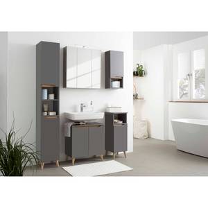 Armoire de toilette Tiberio Avec éclairage intégré - Gris mat - Largeur : 65 cm