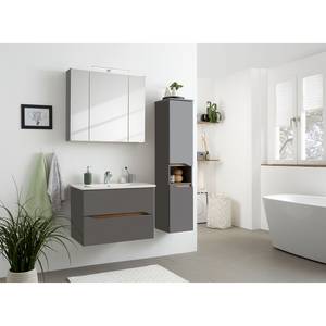 Armoire de toilette Tiberio Avec éclairage intégré - Gris mat - Largeur : 80 cm
