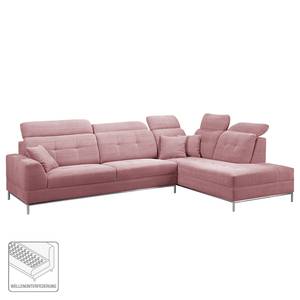 Ecksofa Raisio Webstoff - Mauve - Ottomane davorstehend rechts