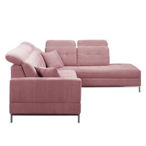 Ecksofa Raisio Webstoff - Mauve - Ottomane davorstehend rechts