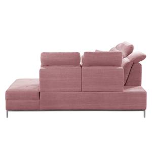 Ecksofa Raisio Webstoff - Mauve - Ottomane davorstehend rechts