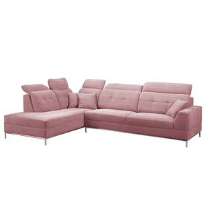 Ecksofa Raisio Webstoff - Mauve - Ottomane davorstehend links