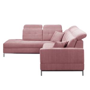 Ecksofa Raisio Webstoff - Mauve - Ottomane davorstehend links