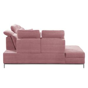 Ecksofa Raisio Webstoff - Mauve - Ottomane davorstehend links