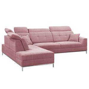 Ecksofa Raisio Webstoff - Mauve - Ottomane davorstehend links