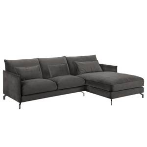 Ecksofa Paimio Samt - Grau - Longchair davorstehend rechts