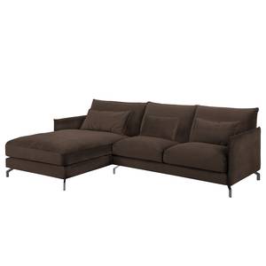 Ecksofa Paimio Samt - Braun - Longchair davorstehend links