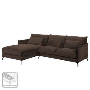 Ecksofa Paimio Samt - Braun - Longchair davorstehend links