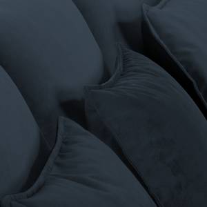 Canapé d’angle Paimio Velours - Bleu foncé - Méridienne courte à gauche (vue de face)