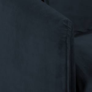 Canapé d’angle Paimio Velours - Bleu foncé - Méridienne courte à gauche (vue de face)