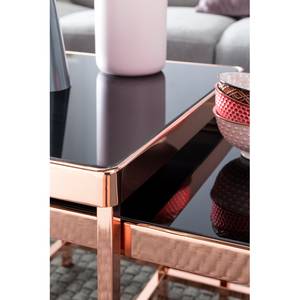 Tables gigognes Eastland (lot de 2) Verre / Métal - Noir / Cuivre