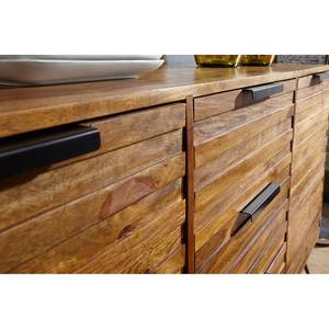 Sideboard Huggins Sheesham massiv / Metall - Sheesham / Schwarz