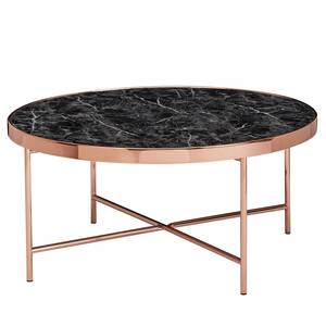 Table basse Cushina Verre / métal - Imitation marbre noir / Cuivre