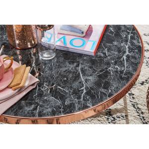 Table basse Cushina Verre / métal - Imitation marbre noir / Cuivre