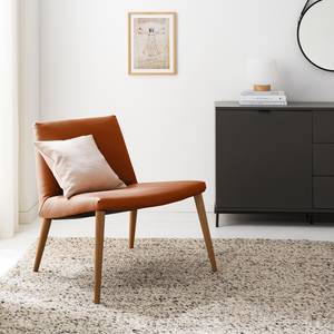 Fauteuil Sonka Cuir véritable - Marron doré